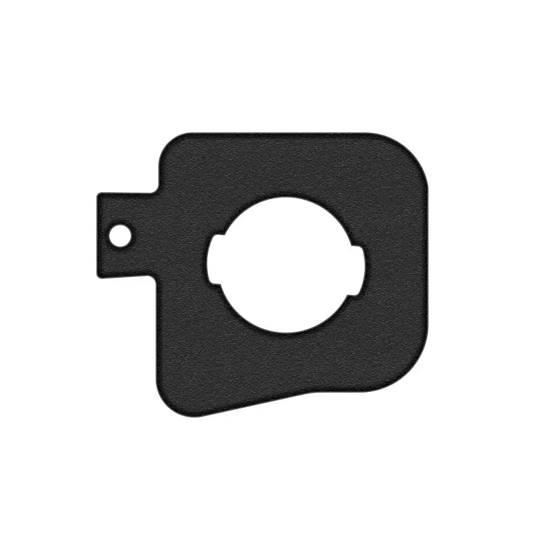 Yellow, orange, and red striped gas cap holder insert for 2005-2023 Toyota Tacoma, standalone view.