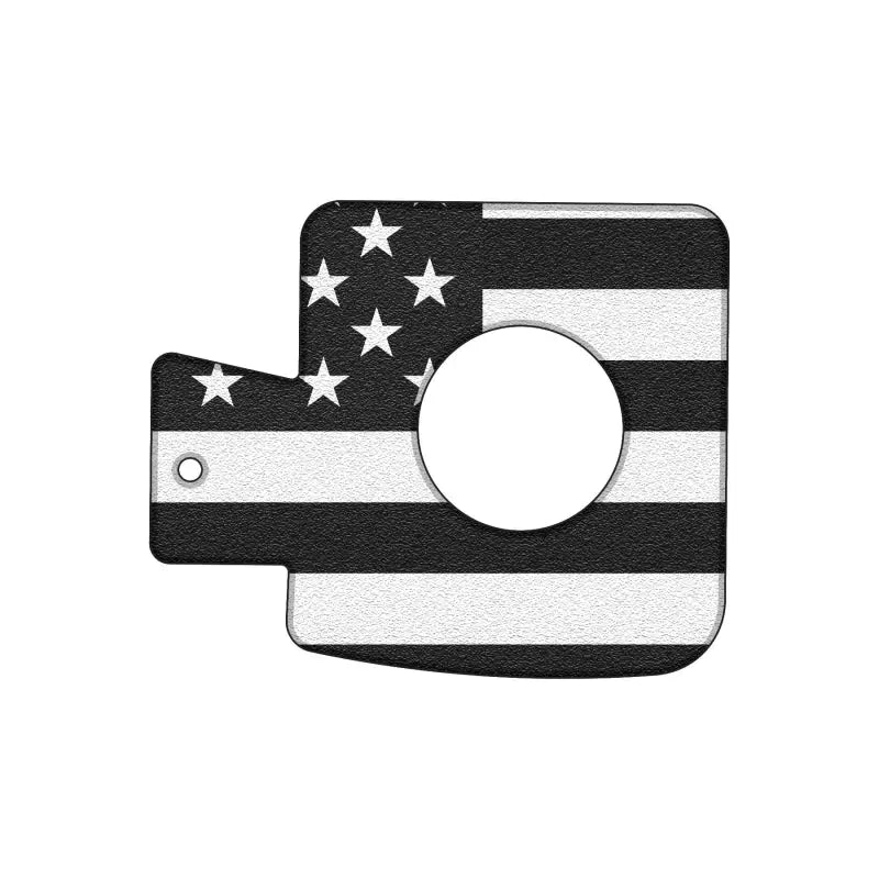 Full-color American flag gas cap holder insert for 2005-2023 Toyota Tacoma, standalone view.