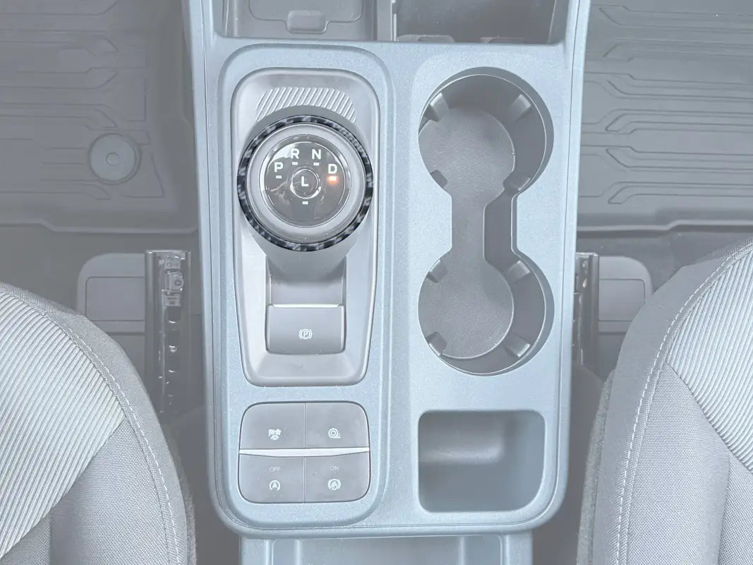 Gear selector accent overlay for 2022-2024 Ford Maverick center console