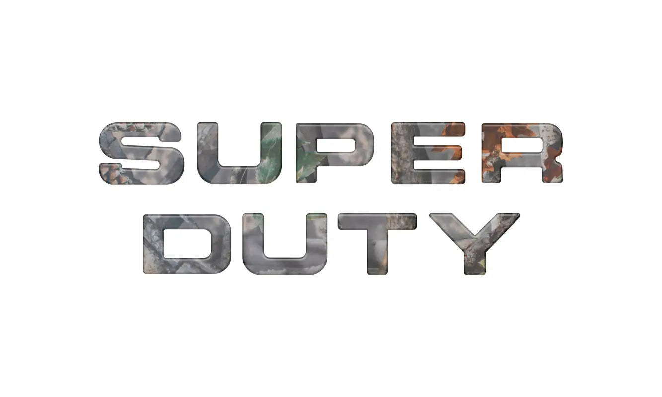 Weathered metallic Super Duty glove box letter insert for Ford Super Duty 2008-2016