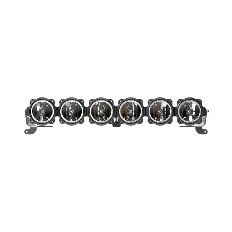 Gravity LED Pro6 39-inch light bar kit with six round LED lights for 2021+ Ford Bronco front bumper, featuring durable GRD technology.