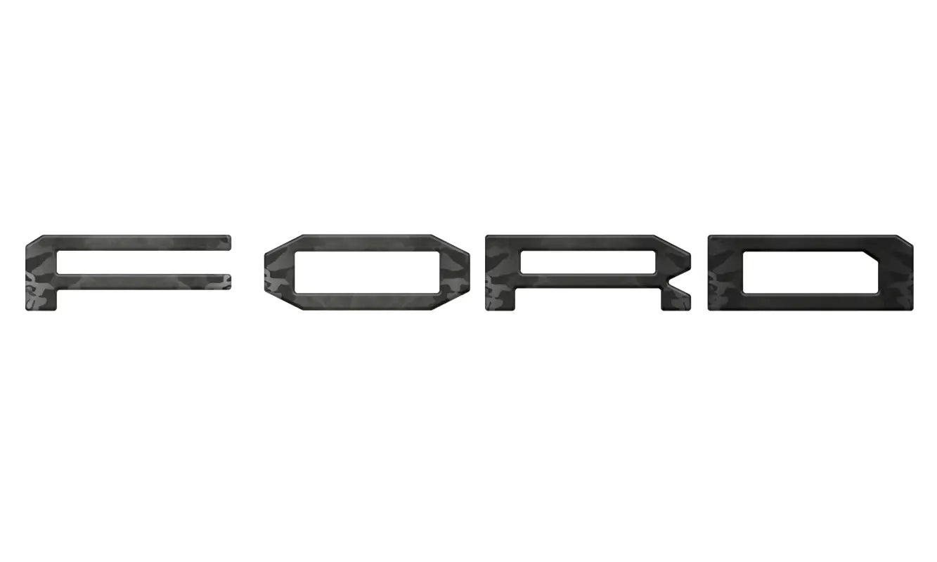 Distressed metal Ford grille letter overlays for 2015-2020 Ford F-150 Raptor