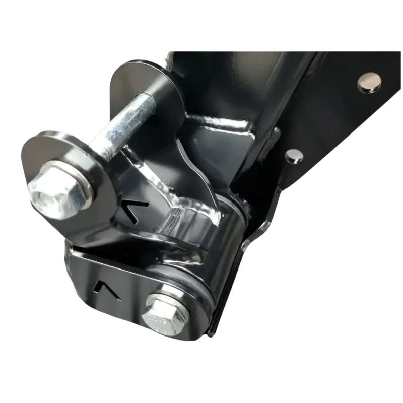 Close-up of Hammer Hangers® HD Shackle installed for Toyota Tacoma 2005-2023. Precision-engineered for enhanced ride quality and reduced sway.