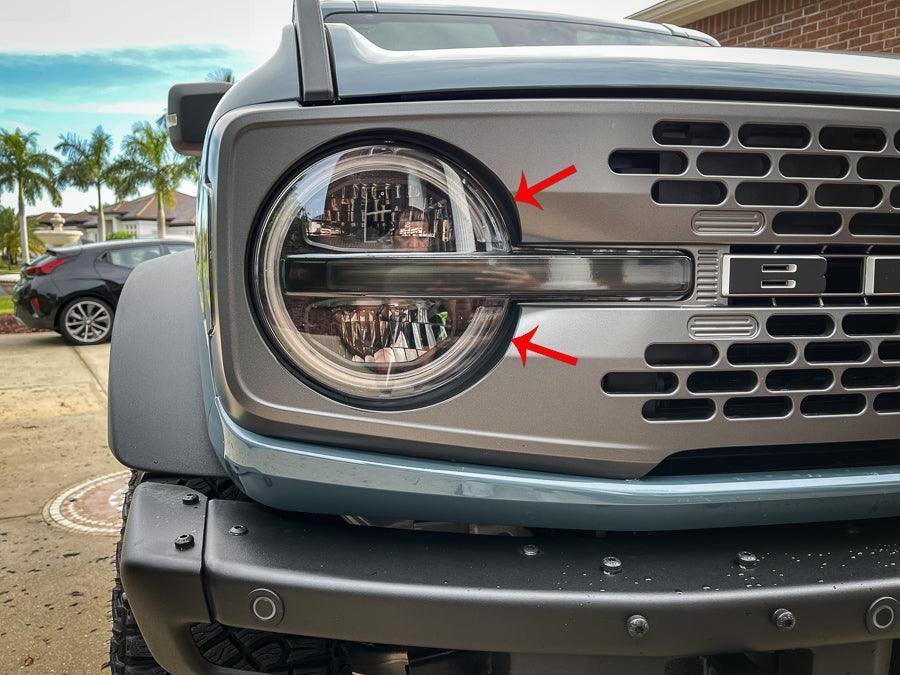 Headlight Bucket Inlays For 2021+ Bronco Badlands / WildTrak / First Edition