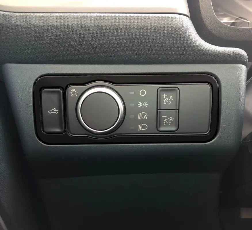 Headlight switch accent overlay for Ford Maverick 2022-2024, enhances headlight switch control panel