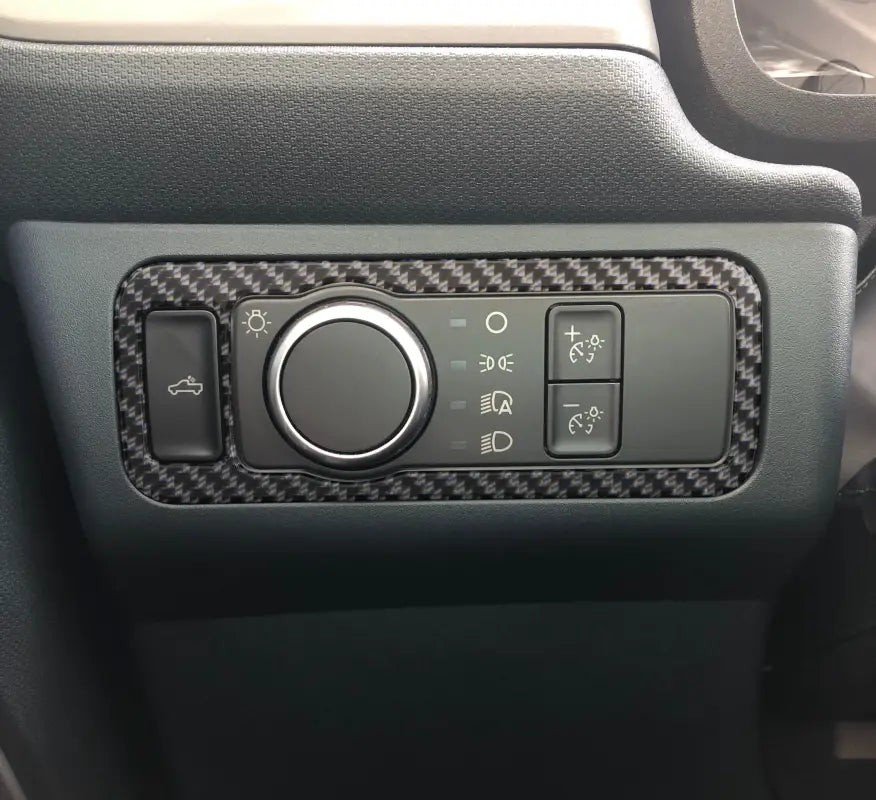 Headlight switch accent overlay for 2022-2024 Ford Maverick vehicle interior accessory