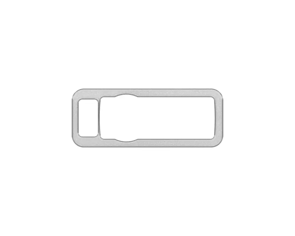 Rectangular silver headlight switch accent overlay with rounded corners for Ford Maverick