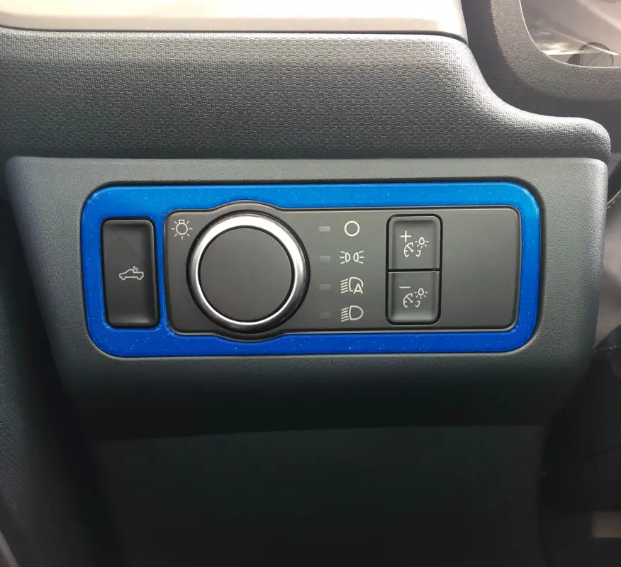 Car headlight switch accent overlay for 2022-2024 Ford Maverick headlight switch control panel