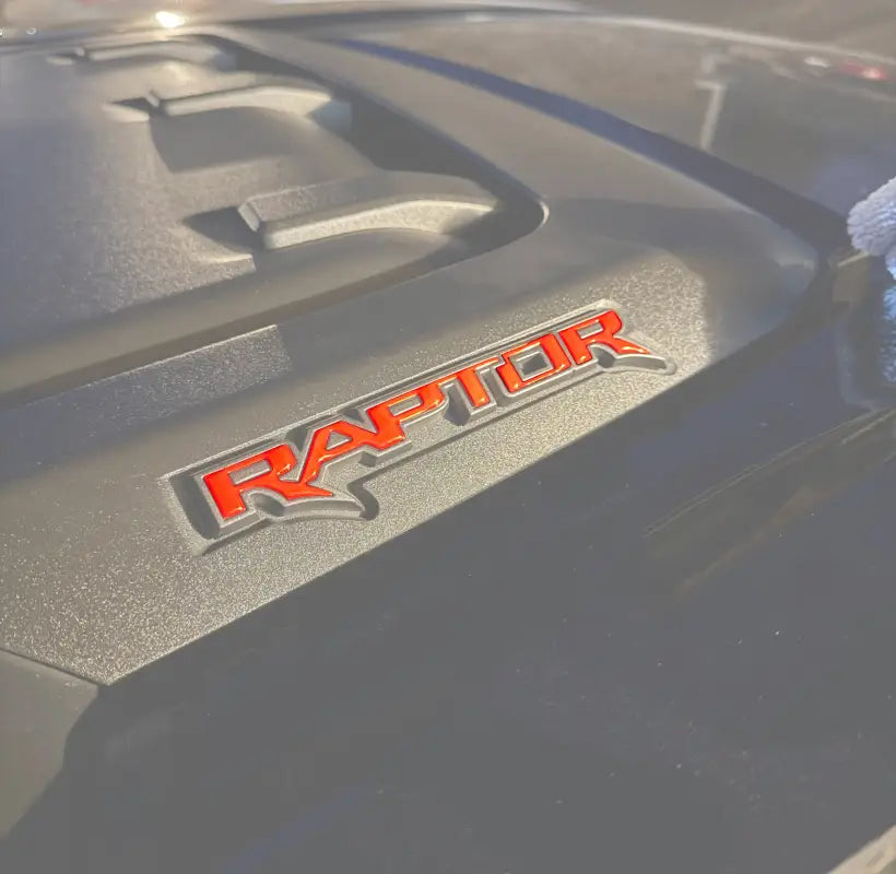 Red RAPTOR hood cowl emblem insert for 2021-2024 Ford F-150 and Bronco Raptor
