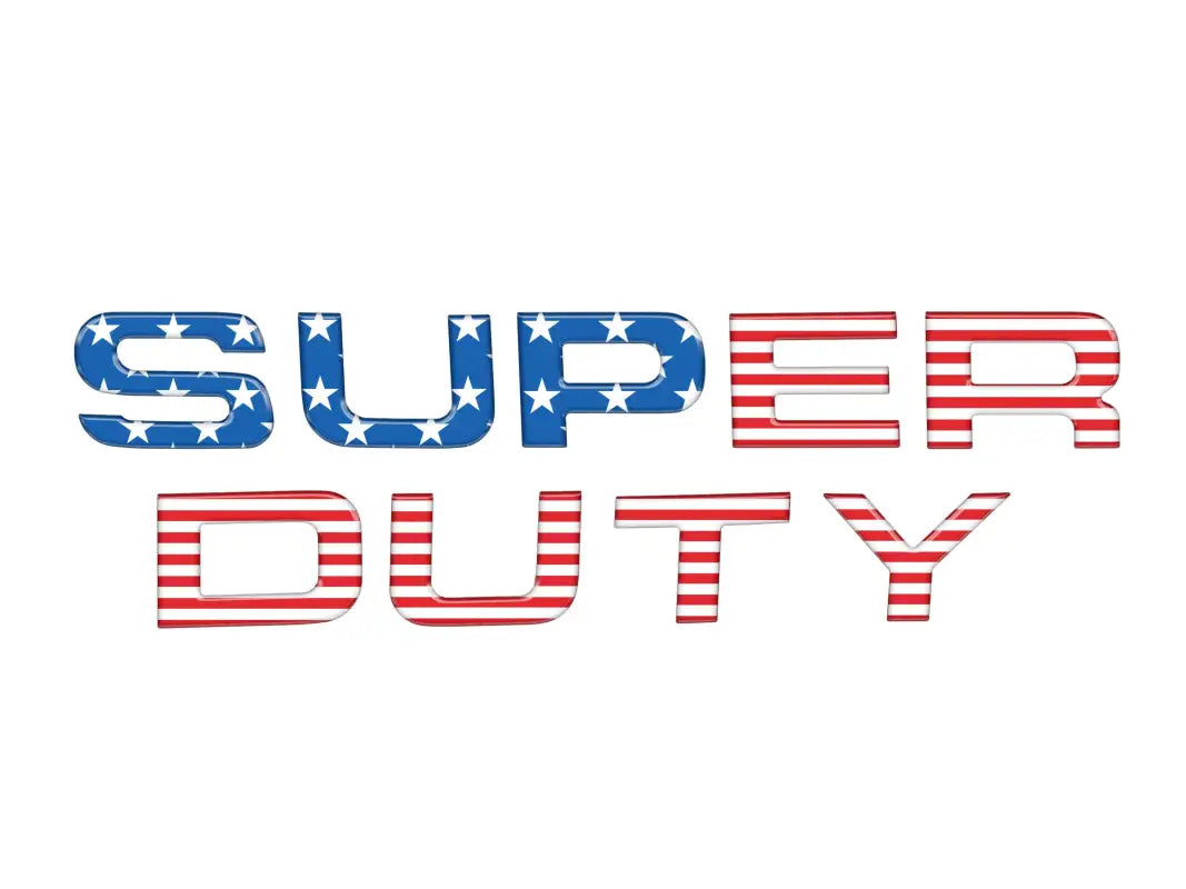 Super Duty hood letter inserts with American flag design for Ford Super Duty trucks