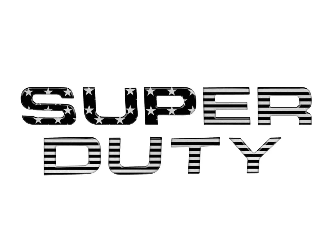 Super Duty hood letter inserts with American flag design for Ford Super Duty trucks