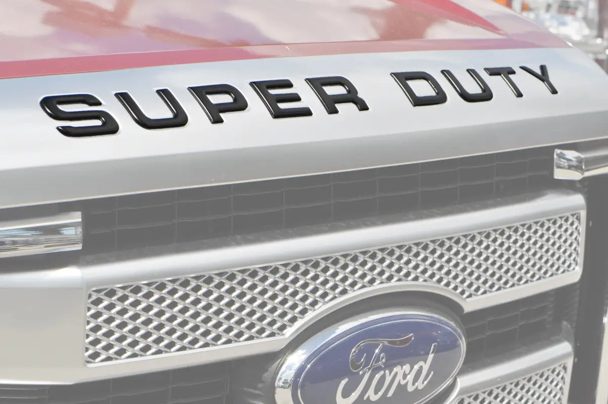 Ford Super Duty truck front with hood letter inserts for 2008-2016 model