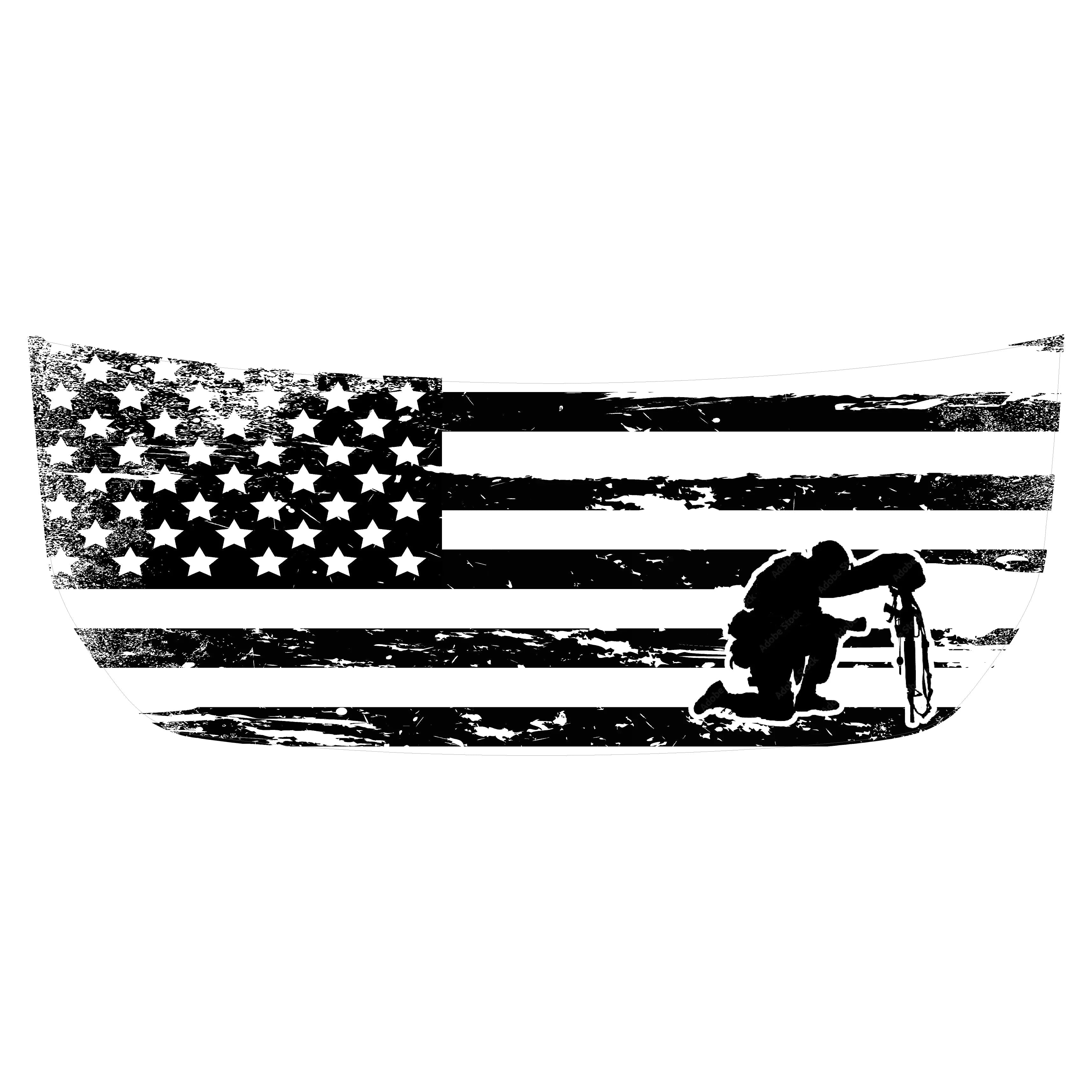Stealth Clear American Flag Hood Overlay For 2021+ Bronco
