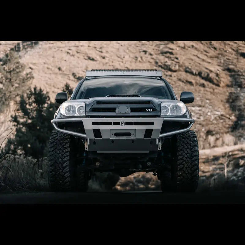 4Runner Hybrid Bumper on a 2003-2009 4Runner, showcasing durable construction, improved clearance, and integrated LED-ready setup.