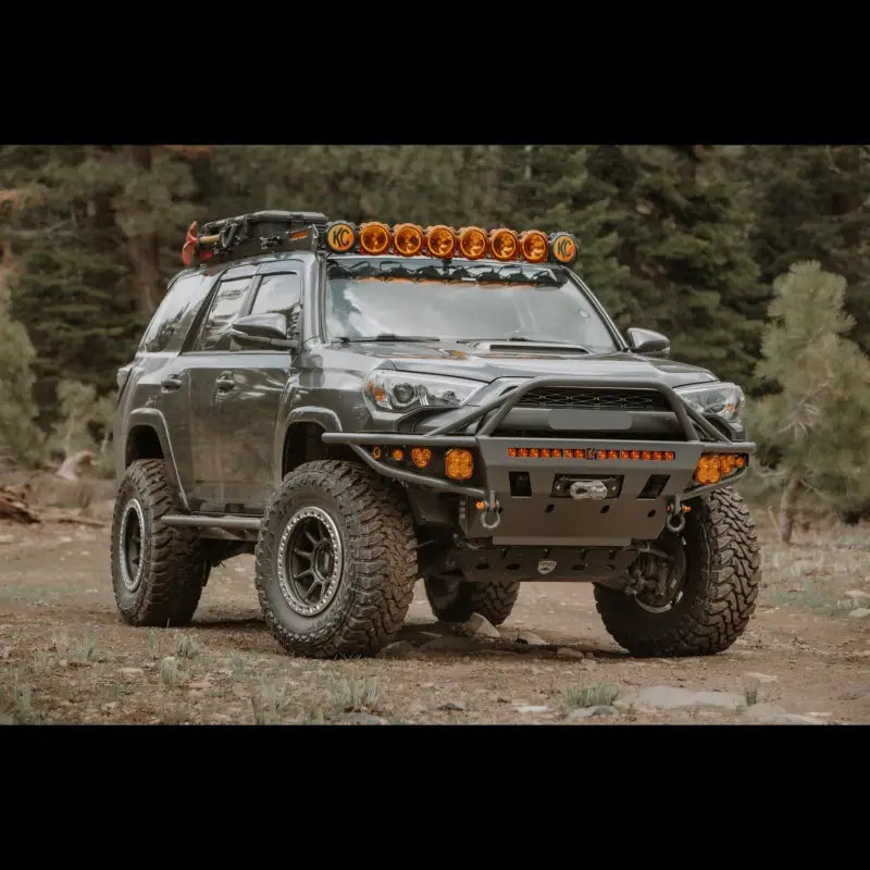 Toyota 4Runner with 4Runner Hybrid Bumper, showcasing tire clearance, winch compatibility, and rugged off-road design for 2014+ models.