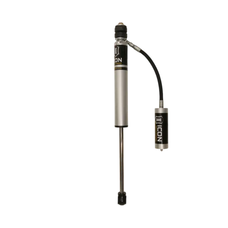 Silver and black ICON REAR 2.0 VS RR aluminum series shocks for ICON vehicle Tacoma 4WD