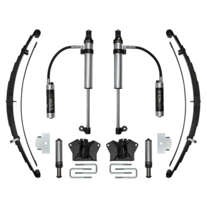 07-21 TUNDRA RXT STAGE 2 SYSTEM suspension kit featuring shocks, leaf springs, and mounting hardware for Toyota Tundra models from 2007 to 2021.