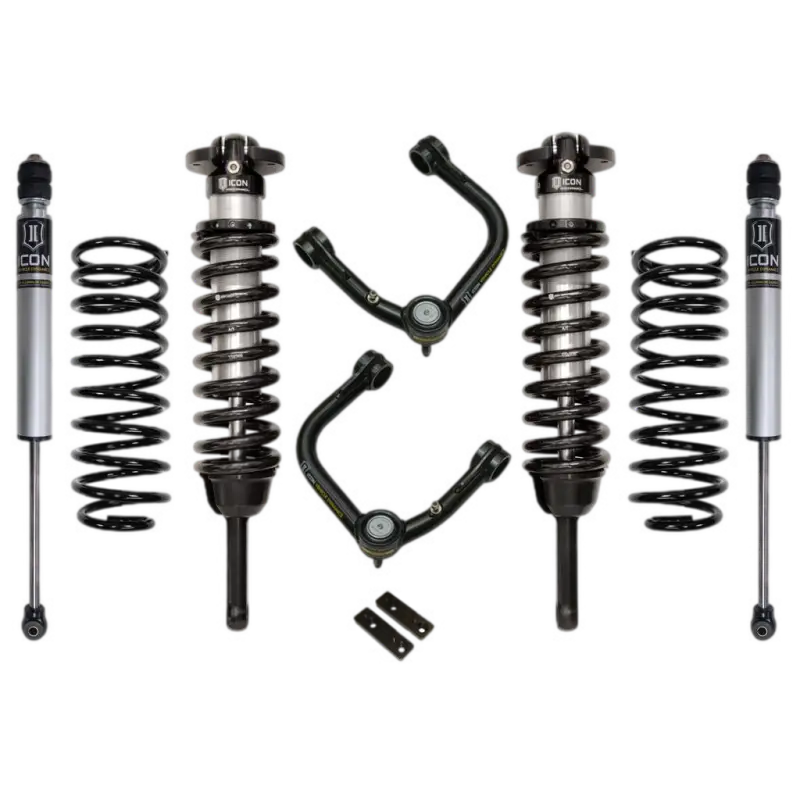 Black and silver suspension kit with delta joint control arms and ball joints for 03-09 4Runner/FJ
