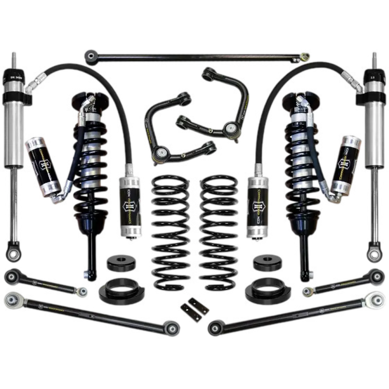 03-09 GX470 0-3.5" Stage 6 Suspension System with Tubular UCA, featuring coilovers, shocks, springs, and control arms for Toyota GX470 models.
