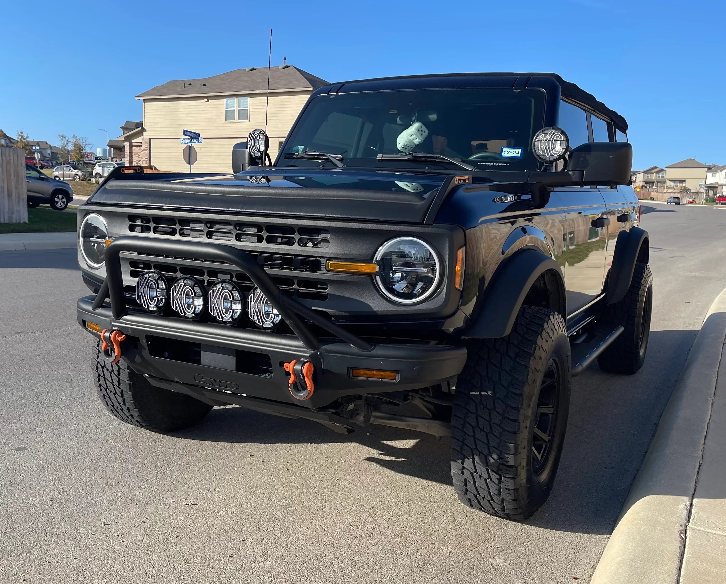 V2 Smoked Shortie Style Light Bar Overlays For 2021+ Bronco (Standard Headlights)