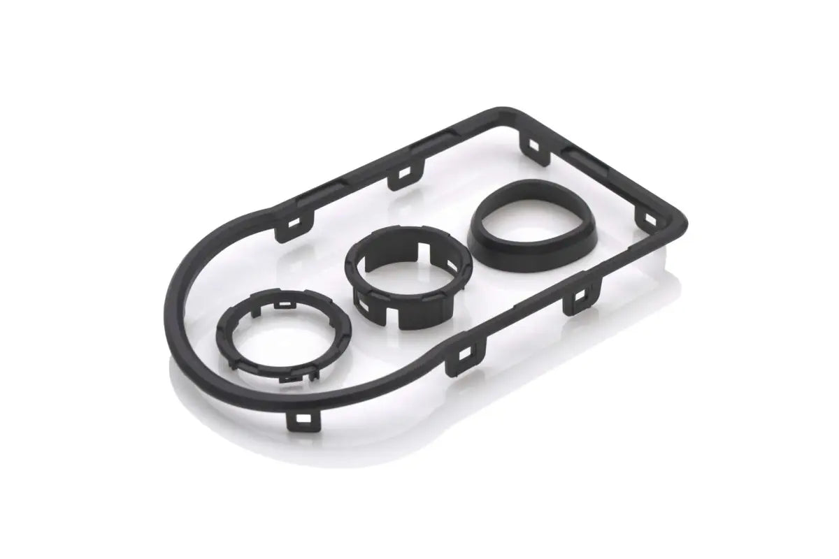 Black chrome delete kit for Toyota Tacoma 2016-2023, designed for a sleek and modern interior appearance.