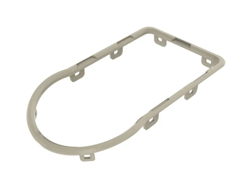 Red oval trim piece from the chrome delete kit for Toyota Tacoma 2016-2023, designed for dashboard customization.