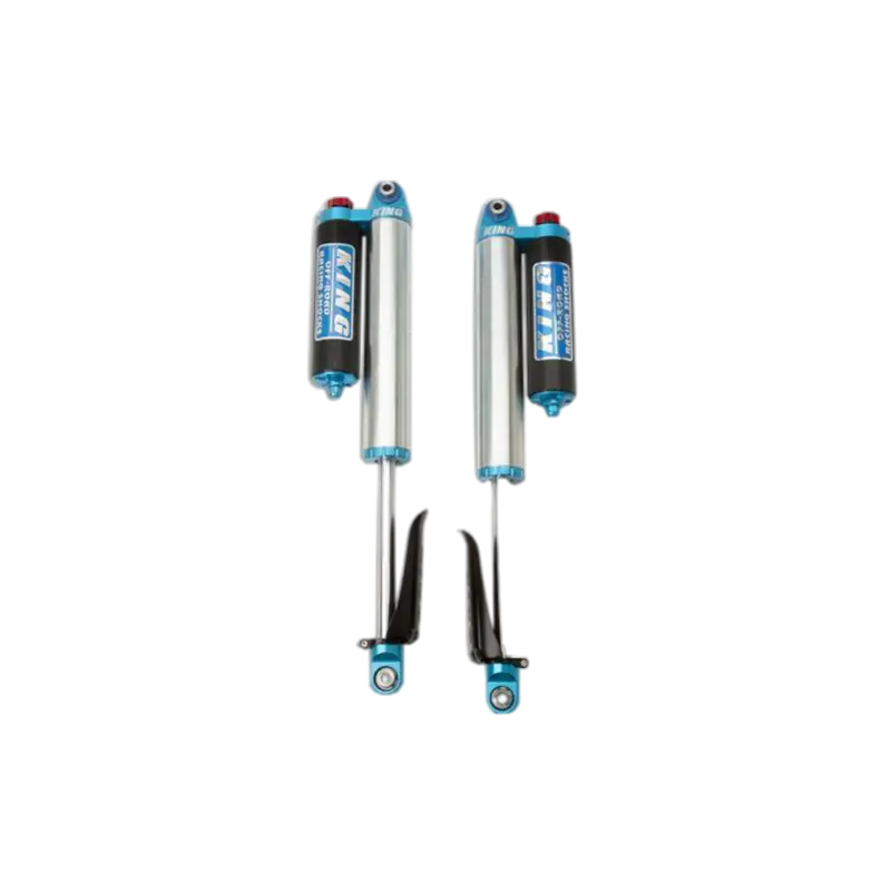 Jeep JL performance rear shocks with piggyback reservoir, zinc-plated finish, designed for 2.5-inch lift and bolt-on installation.