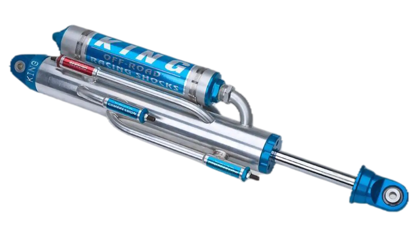 2.5 Race Series Bypass Shock with 7/8-inch shaft, featuring durable aluminum construction, tunable bypass tubes, and heat-resistant design for high-performance racing.