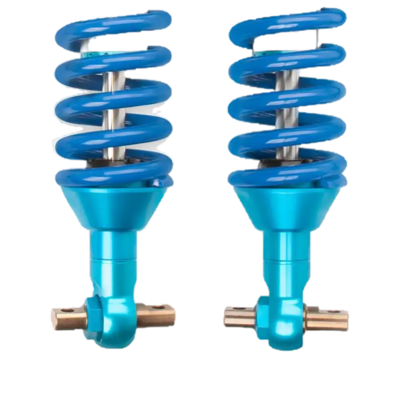 Pair of blue coil springs from the 19-23 Ford Ranger coilover kit, designed for improved durability and off-road capability.