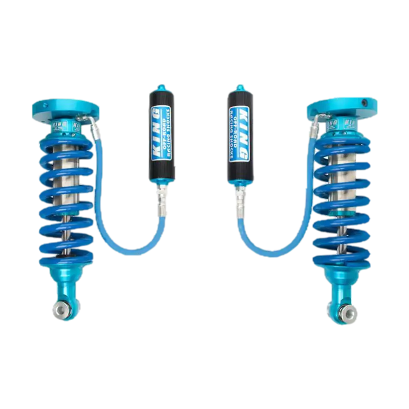 King 2.5 Coilover Kit for 18-23 Ford Expedition featuring durable blue springs and remote reservoirs for enhanced suspension performance.