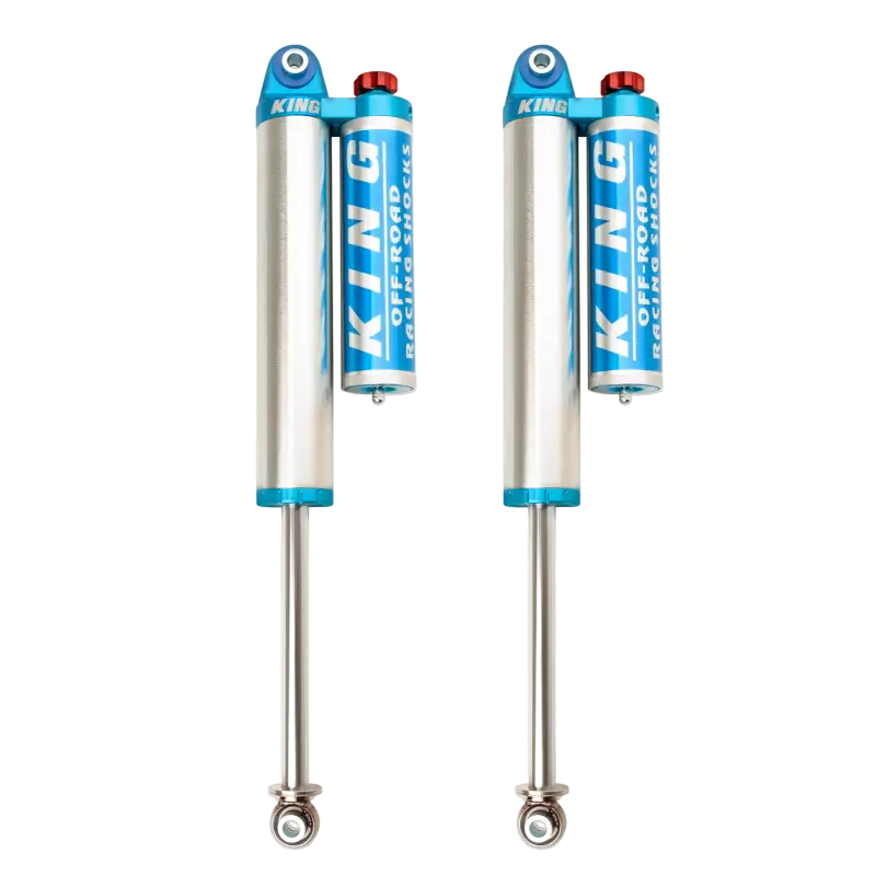 King Off Road rear shocks for 17-23 Chevrolet Colorado ZR2, featuring bolt-on design and fluid cooling for enhanced wheel travel.