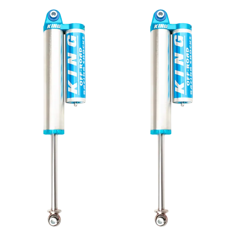 Pair of King Off Road rear shocks for 17-23 Chevy Colorado ZR2, offering rebuildable design and 25% increased wheel travel.