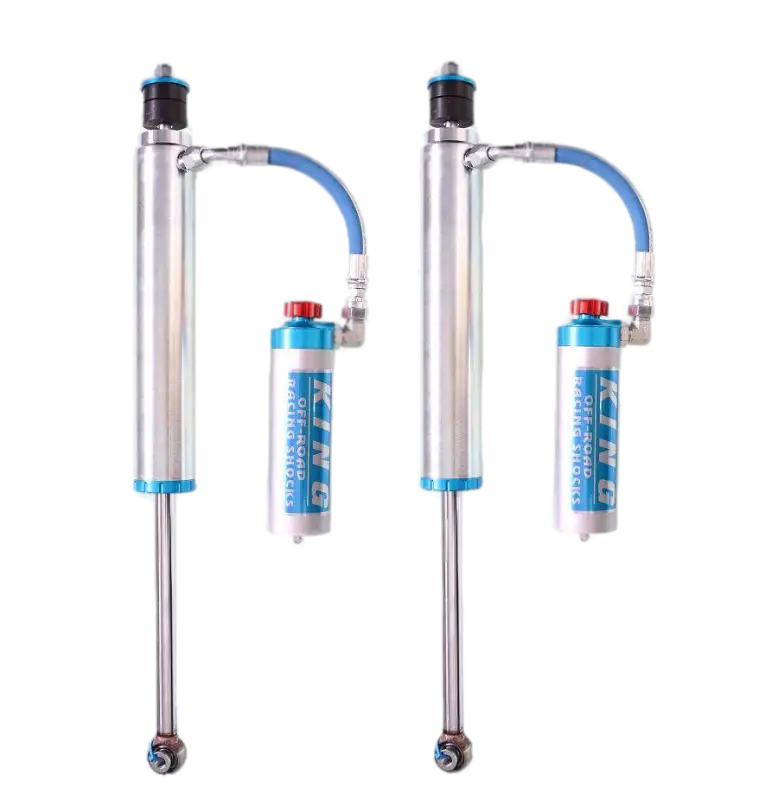 Toyota Tundra King 2.5 RR rear shocks with adjusters for 2007-2021 models. Features honed cylinders, chrome shafts, and adjustable damping for 0-1.5 inch rear lift.