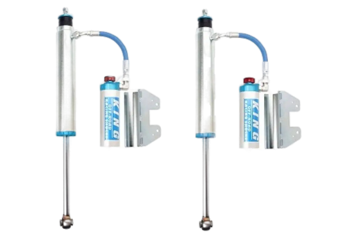 King 2.5 RR rear shocks with adjusters for Toyota Tundra 2007-2021. Designed for 0-1.5 inch lift, offering premium suspension performance and durability.