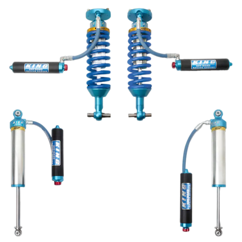 Chevy/GMC 1500 Trailboss King 3.0 IBP Finned RR Front Coilovers and Rear Shocks set for 2019-2023 models, featuring advanced suspension technology.