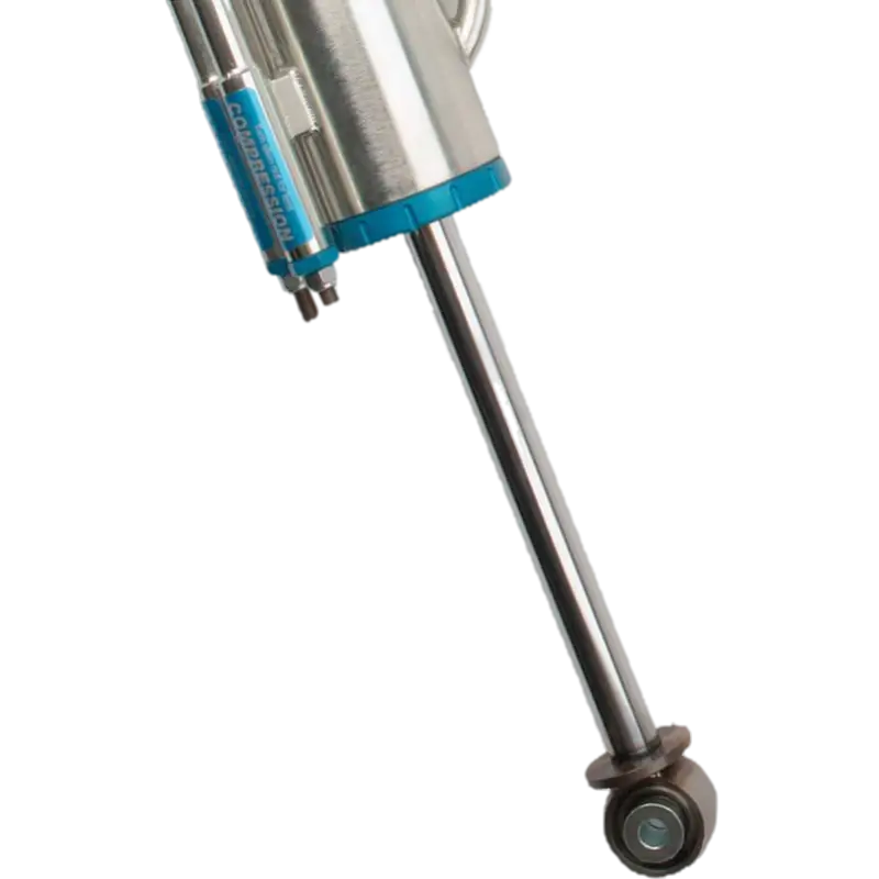 Close-up of King 3.0 rear bypass shock lower section for Toyota Tundra, showcasing durable construction and high-performance design.