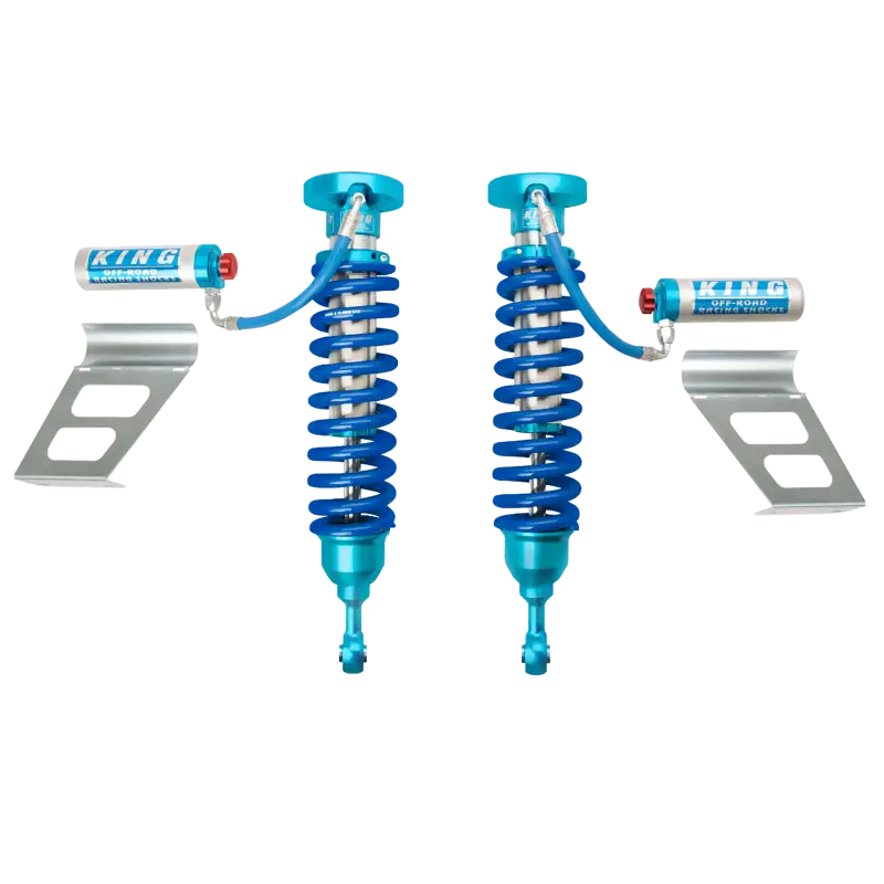 Toyota Sequoia Coilover Kit with King blue shocks and reservoirs, featuring adjustable ride height and bolt-on installation.