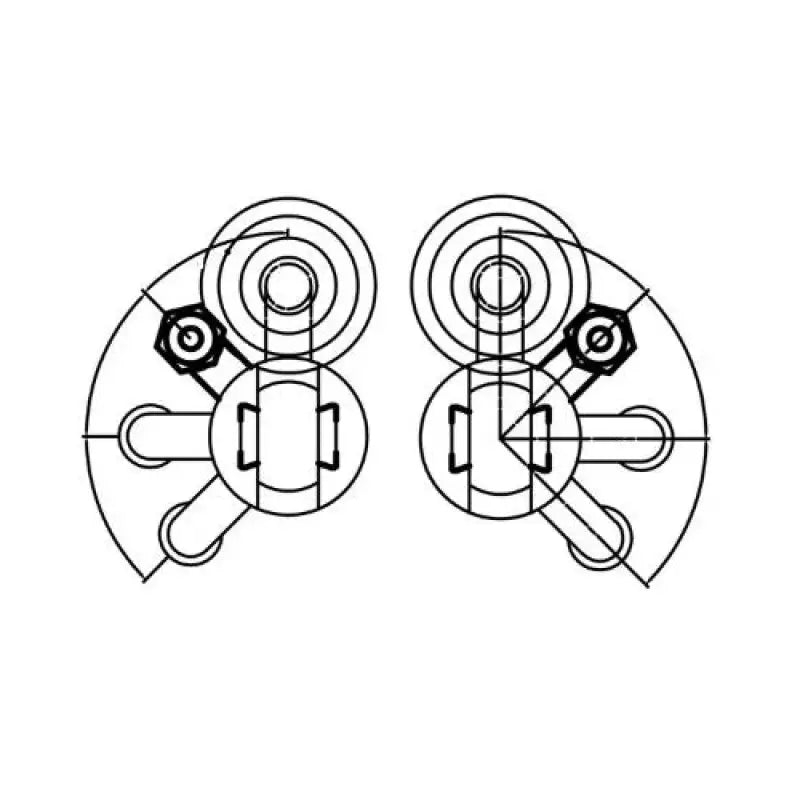 Technical diagram of Kit Specific 2.5 Bypass shocks showcasing detailed mounting and design specifications for custom suspension setups.