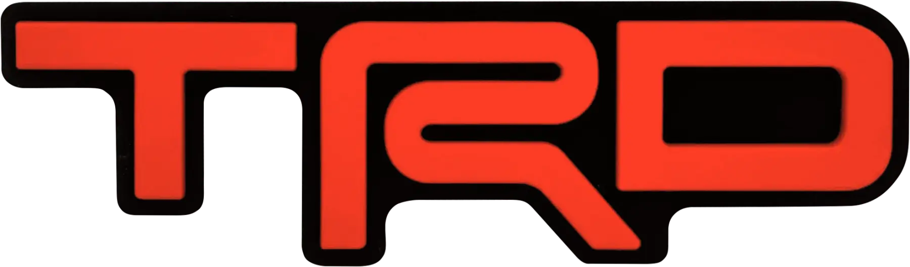 Red TRD logo grille badge for route protection and vehicle customization