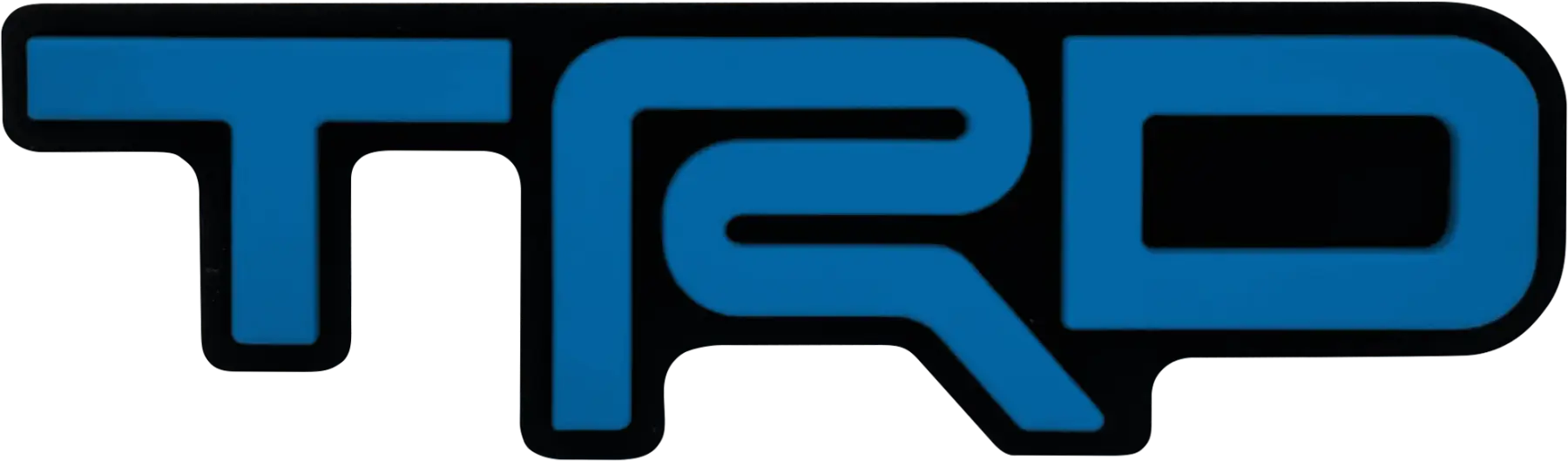 Blue TRD logo grille badge for route protection and vehicle customization