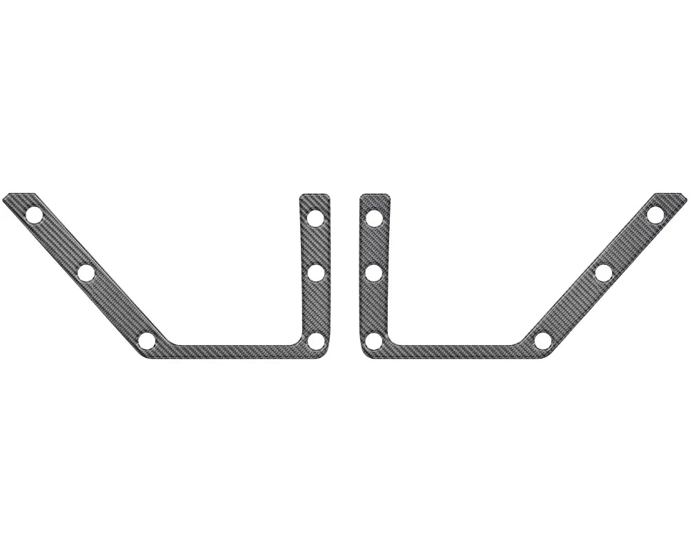 Two carbon fiber brackets for lower door accent overlays on 2021-2024 Ford Bronco