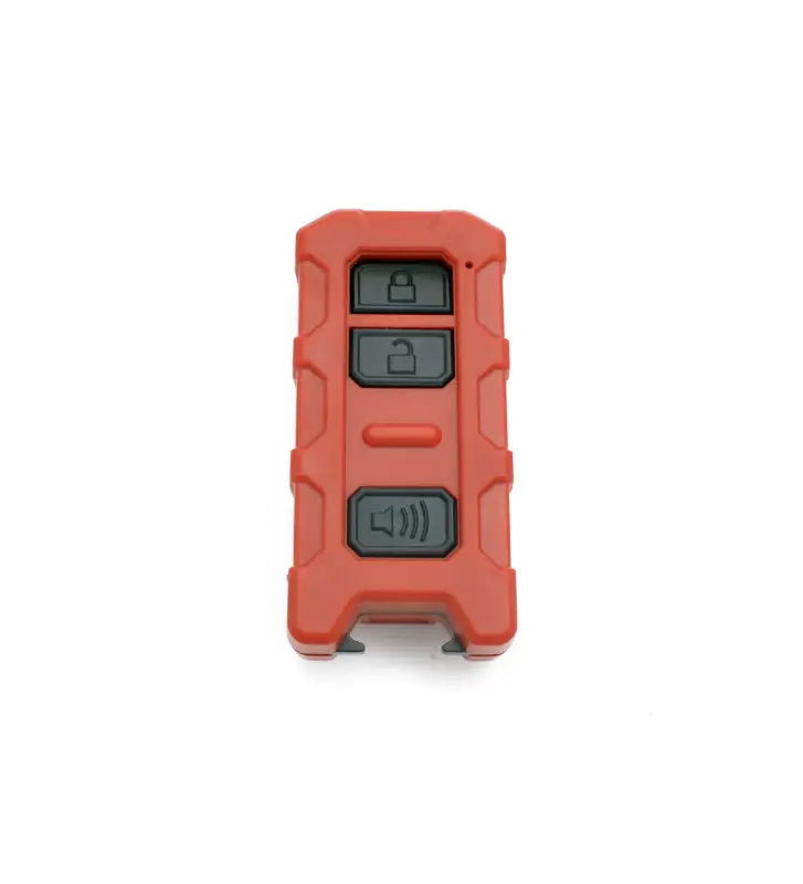 Minimalist Key Fob V2 in red, designed for Toyota Tacoma, Tundra, and 4Runner, with a spare key slot and bottle opener.