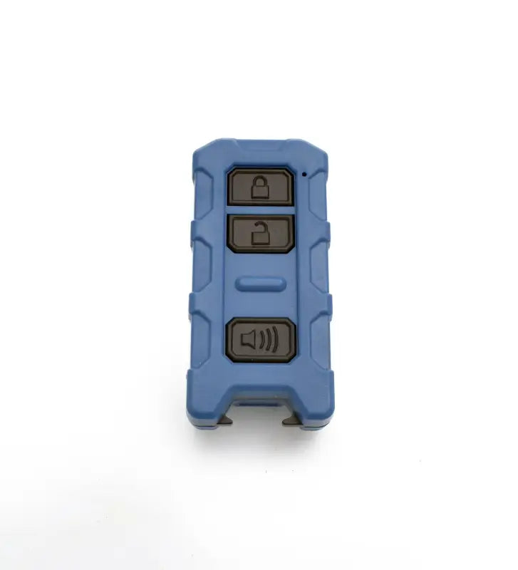 Minimalist Key Fob V2 in blue, offering a durable and compact design with a spare key slot, compatible with Toyota Tacoma, Tundra, and 4Runner.
