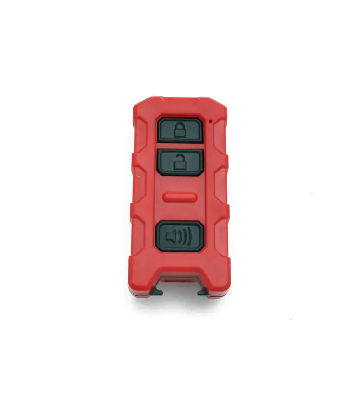 Minimalist Key Fob V2 in red, offering a durable and compact design with a spare key slot, compatible with Toyota Tacoma, Tundra, and 4Runner.