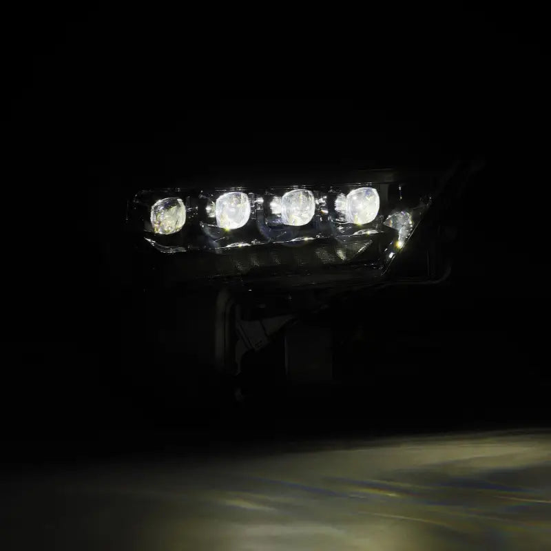 Detailed view of AlphaRex NOVA-Series LED projector headlight beam pattern, showcasing advanced lighting technology.