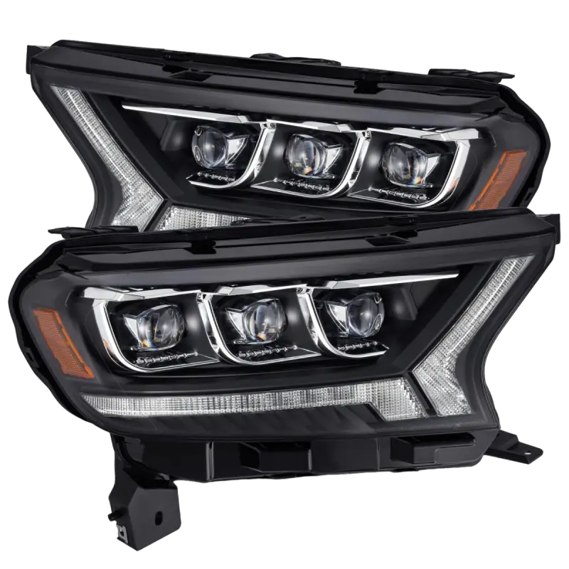 Ford Ranger 19-22 NOVA-Series LED projector headlights featuring chrome accents and modern styling for improved visibility and aesthetics.