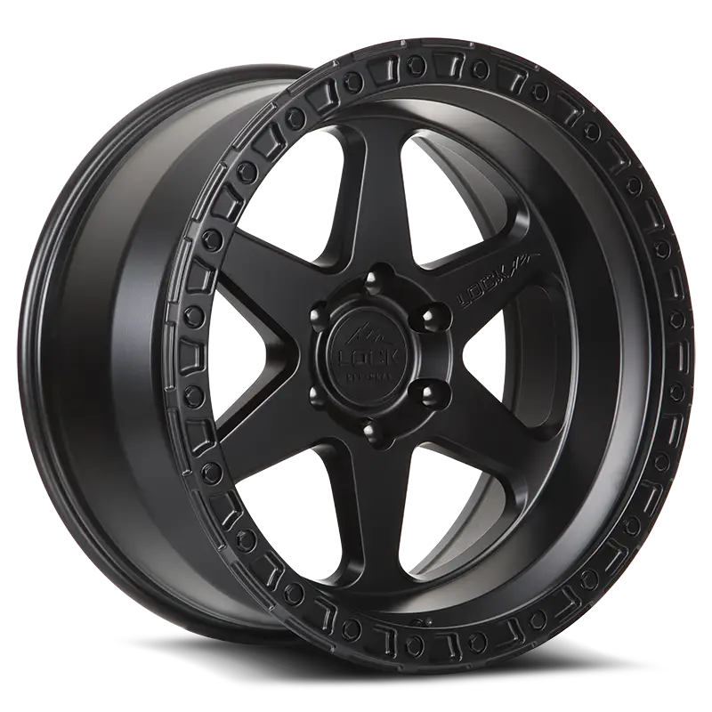 OLYMPUS Matte Black wheel featuring a tri-beam design with a deep lip barrel, offering durability and a sleek, modern look for vehicles.