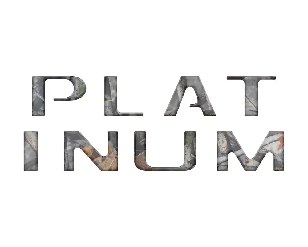 Platinum tailgate letter inserts with textured metallic fill for Ford F-150 2021-2024