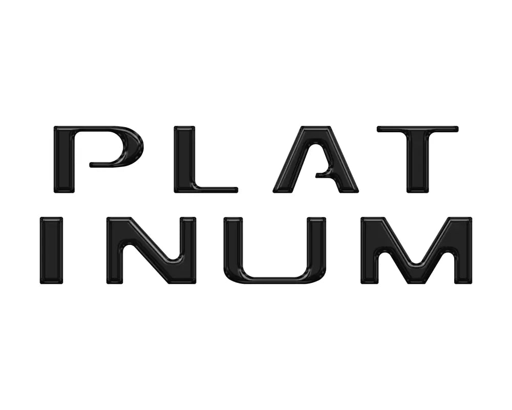 Black PLATINUM tailgate letter inserts on Ford F-150 for customized look