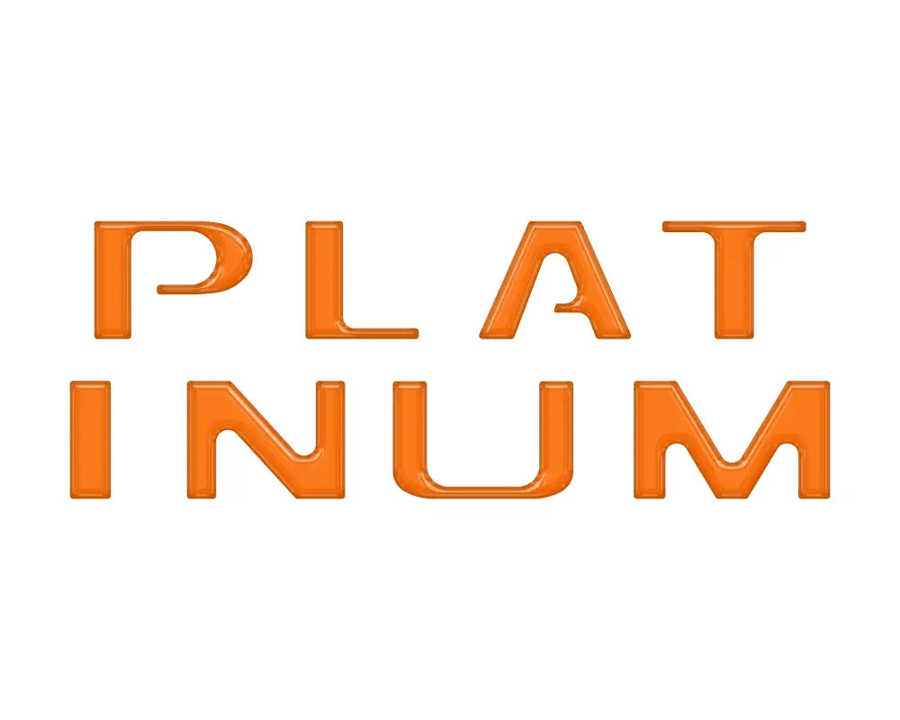 Orange PLATINUM tailgate letter inserts for Ford F-150 2021-2024 truck customization